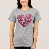 Jesus Christus ist mein herzgestreibender Valentin Tri-Blend Shirt (Vorderseite)