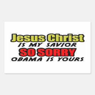 Jesus Christus ist mein Retter: So trauriger Obama Rechteckiger Aufkleber