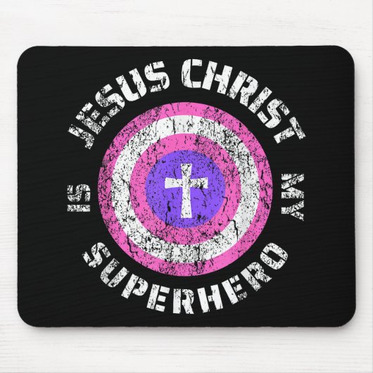 Jesus Christus ist mein Superheld Jesus Mousepad (Vorne)