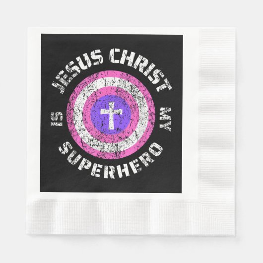 Jesus Christus ist mein Superheld Jesus Serviette (Vorderseite)