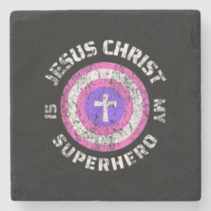 Jesus Christus ist mein Superheld Jesus Steinuntersetzer