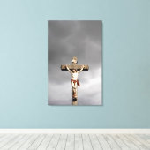 Jesus Christus Kreuzigung Skulptur Leinwanddruck (Insitu (Holzboden))
