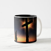 Jesus Christus-Kreuzigungs-Kreuz Zweifarbige Tasse (VorderseiteRechts)