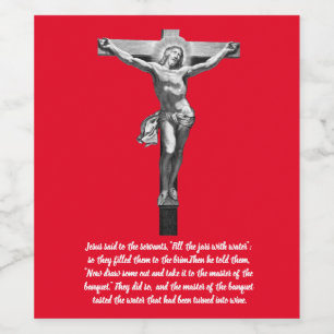 Jesus Christus Kreuzkreuz Christliche Glaubensbibe Weinetikett