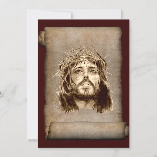 Jesus Christus Krone von Thorns auf Scroll (Vorderseite)