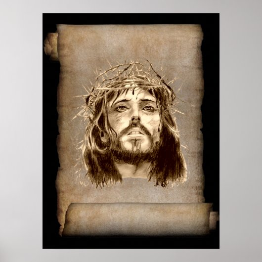 Jesus Christus Krone von Thorns auf Scroll Poster (Vorne)