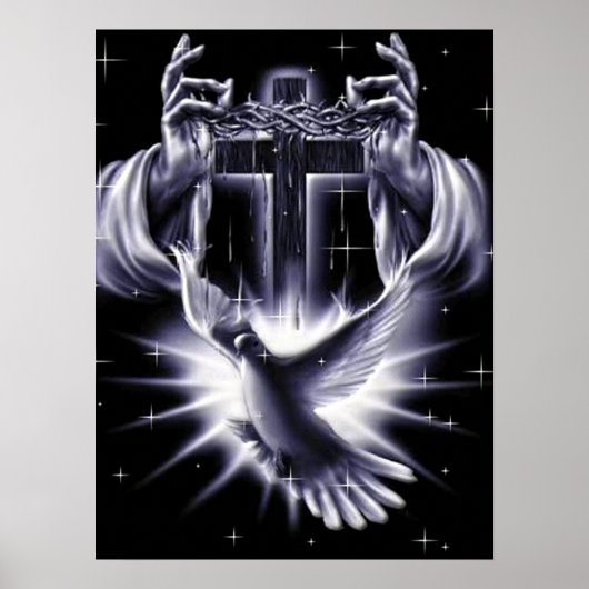 Jesus Christus Krone von Thorns und Taube Poster (Vorne)