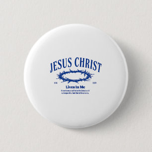 Jesus Christus lebt in mir Kronen des düsteren Bib Button