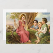 Jesus Christus lehrt Kinder, Vintage Religion Einladung (Vorne/Hinten)