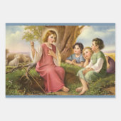 Jesus Christus lehrt Kinder, Vintage Religion Geschenkpapier Set (Vorderseite 2)