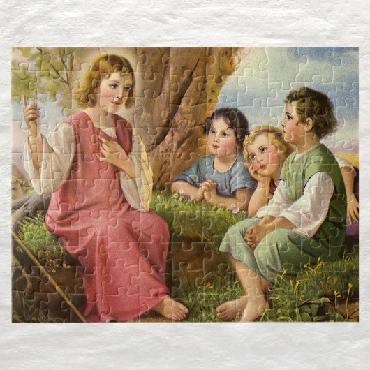 Jesus Christus lehrt Kinder, Vintage Religion Puzzle