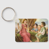 Jesus Christus lehrt Kinder, Vintage Religion Schlüsselanhänger (Rückseite)