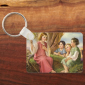 Jesus Christus lehrt Kinder, Vintage Religion Schlüsselanhänger (Rückseite)