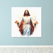 Jesus Christus Leinwand. Leinwanddruck (Insitu (Holzboden))