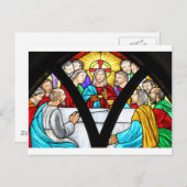 Jesus Christus Letztes Abendmahlsfenster aus feste Postkarte (Vorne/Hinten)