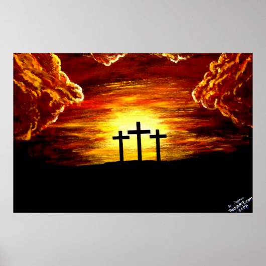 Jesus Christus Liebe Gottes Kreuz Kreuzzifix Poster (Vorne)