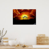 Jesus Christus Liebe Gottes Kreuz Kreuzzifix Poster (Küche)