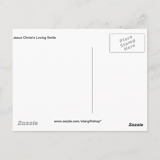 Jesus Christus liebendes Lächeln Postkarte (Rückseite)