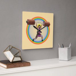 Jesus Christus macht die Sauberkeit und Jerk Quadratische Wanduhr