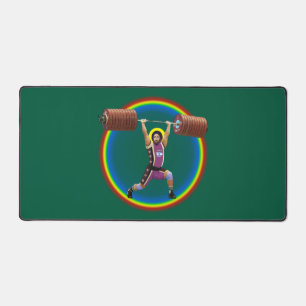 Jesus Christus macht die Sauberkeit und Jerk Schreibtischunterlage