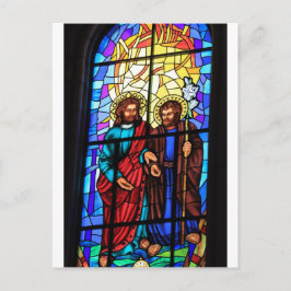 Jesus Christus, mein Hirte, ein buntes Glasfenster Postkarte