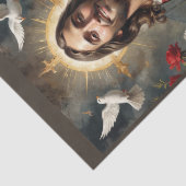 Jesus Christus mit Blume und heiligen Tauben erobe Seidenpapier (Ausschnitt)