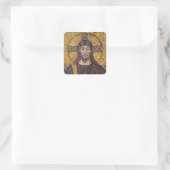 Jesus Christus mit dem Heiligen Geist Flammenmosai Quadratischer Aufkleber (Tasche)