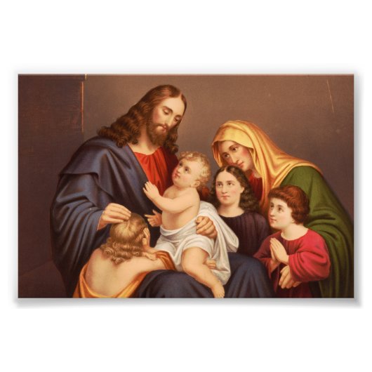 Jesus Christus mit den Kindern Fotodruck (Vorne)