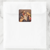 Jesus Christus mit den Kindern Quadratischer Aufkleber (Tasche)