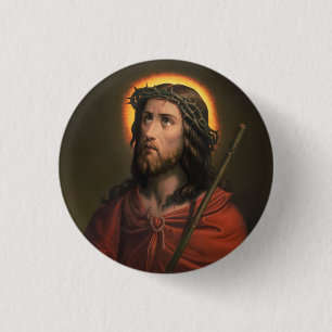 Jesus Christus mit der Krone von Thorns Button
