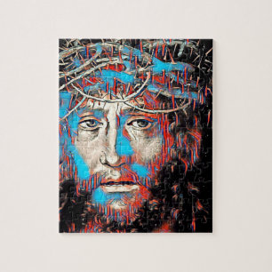 Jesus Christus mit Dornenkrone Abstrakte Malerei Puzzle