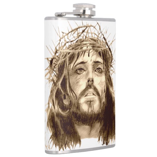 Jesus Christus mit Dornenkrone Flachmann (Rechts)