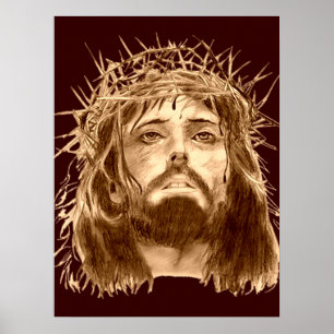 Jesus Christus mit Dornenkrone Poster