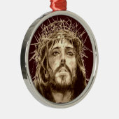 Jesus Christus mit Dornenkrone Silbernes Ornament (Rechts)