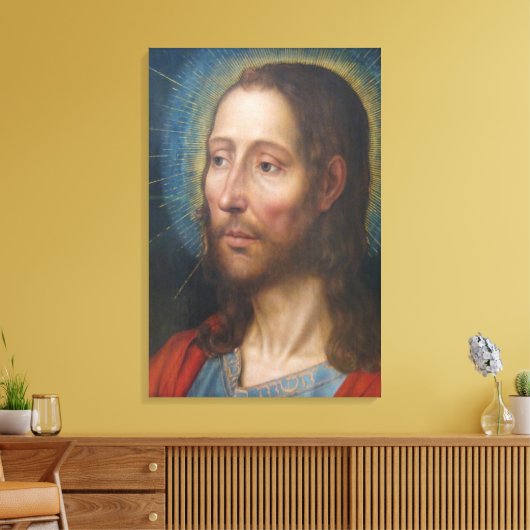 Jesus Christus mit einem Gold Halo (von Quentin Me Leinwanddruck (Insitu (Wohnzimmer))