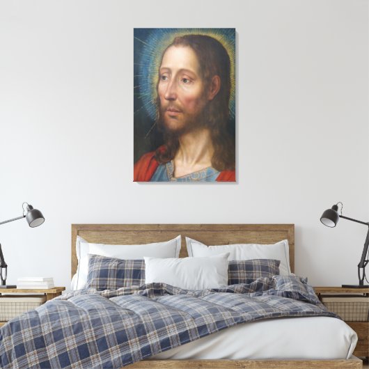 Jesus Christus mit einem Gold Halo (von Quentin Me Leinwanddruck (Insitu (Schlafzimmer))