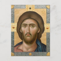 Jesus Christus mit einem Grau- und Goldrahmen-Symb