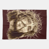 Jesus Christus mit einer Krone von Thorns Geschirrtuch (Horizontal)