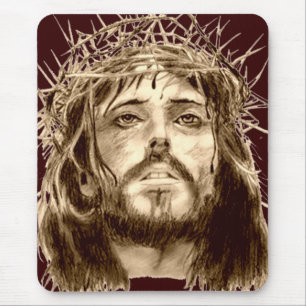 Jesus Christus mit einer Krone von Thorns Mousepad