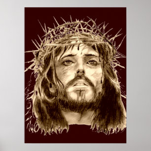 Jesus Christus mit einer Krone von Thorns Poster
