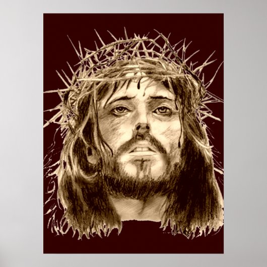 Jesus Christus mit einer Krone von Thorns Poster (Vorne)