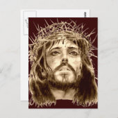 Jesus Christus mit einer Krone von Thorns Postkarte (Vorne/Hinten)