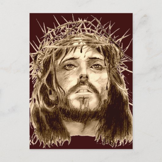 Jesus Christus mit einer Krone von Thorns Postkarte (Vorderseite)
