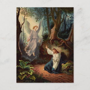 Jesus Christus mit Engel Postkarte