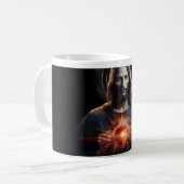 Jesus Christus mit glühendem Herz Version 3 Kaffeetasse (Vorderseite Links)