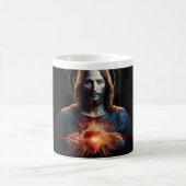 Jesus Christus mit glühendem Herz Version 3 Kaffeetasse (Mittel)