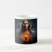 Jesus Christus mit glühendem Herz Version 6 Kaffeetasse (Mittel)