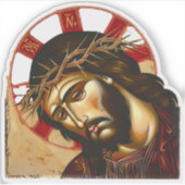 Jesus Christus mit Krone von Thorns Vinyl Aufkleber (Vorderseite)