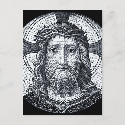 Jesus Christus, Mosaik, Heilige Kirche / Mitgefühl Postkarte (Vorderseite)