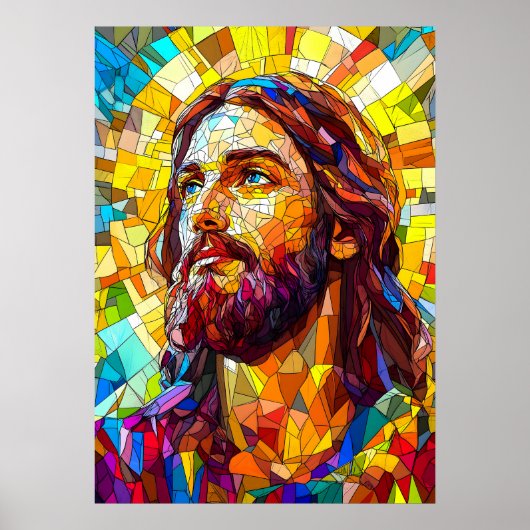 Jesus Christus Mosaikkunst Poster (Vorne)